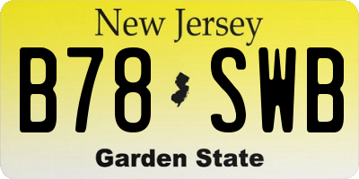 NJ license plate B78SWB