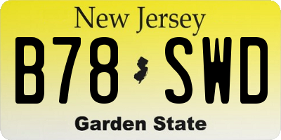 NJ license plate B78SWD