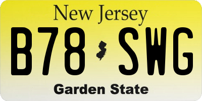 NJ license plate B78SWG