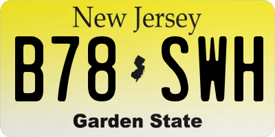 NJ license plate B78SWH
