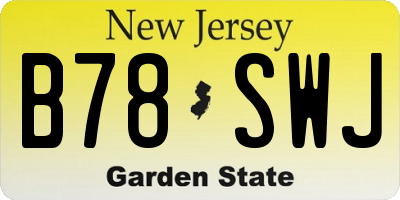 NJ license plate B78SWJ