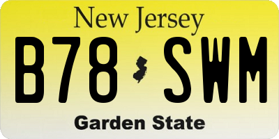 NJ license plate B78SWM