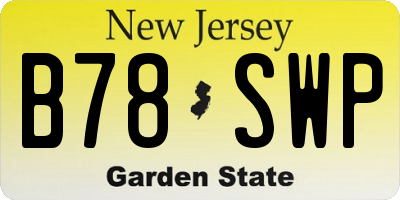 NJ license plate B78SWP