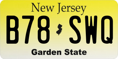 NJ license plate B78SWQ