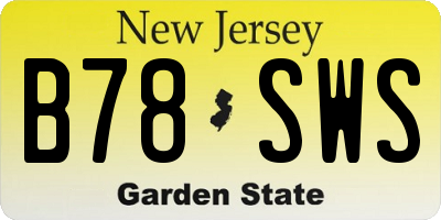 NJ license plate B78SWS