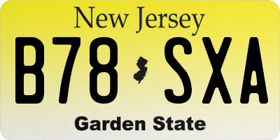 NJ license plate B78SXA