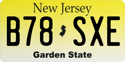 NJ license plate B78SXE