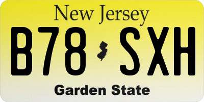 NJ license plate B78SXH