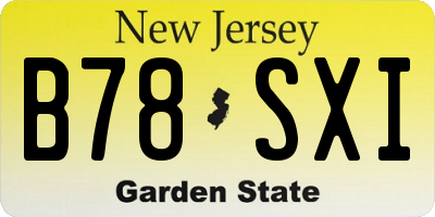 NJ license plate B78SXI