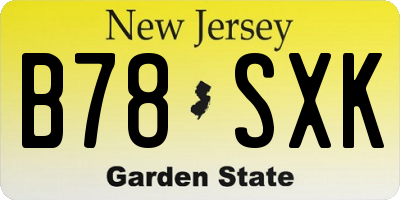 NJ license plate B78SXK