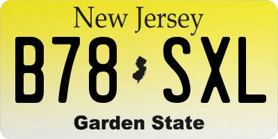 NJ license plate B78SXL