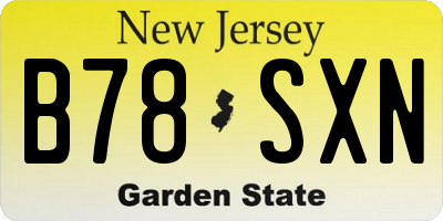 NJ license plate B78SXN
