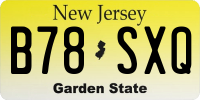 NJ license plate B78SXQ