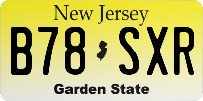 NJ license plate B78SXR