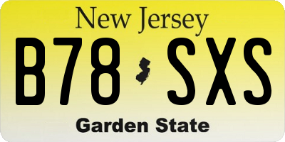 NJ license plate B78SXS