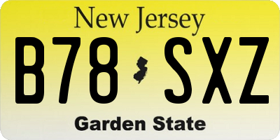NJ license plate B78SXZ