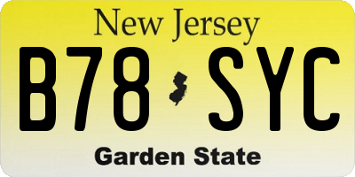 NJ license plate B78SYC