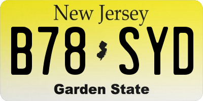 NJ license plate B78SYD