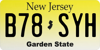 NJ license plate B78SYH