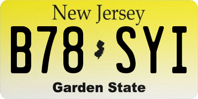 NJ license plate B78SYI