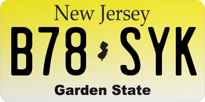 NJ license plate B78SYK