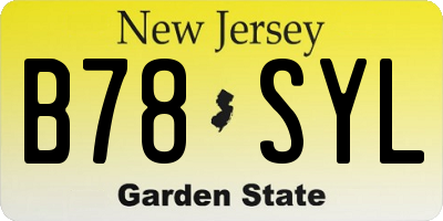 NJ license plate B78SYL