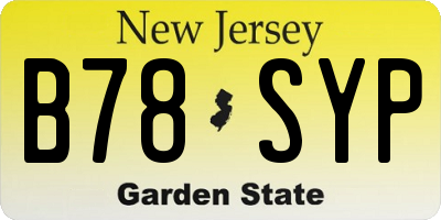 NJ license plate B78SYP