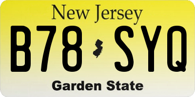 NJ license plate B78SYQ