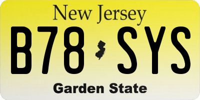NJ license plate B78SYS