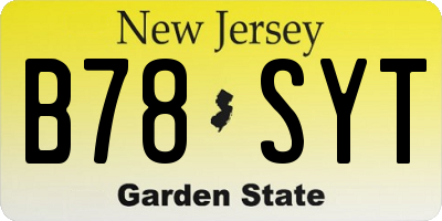 NJ license plate B78SYT