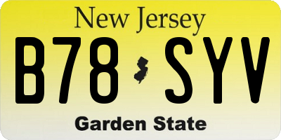 NJ license plate B78SYV
