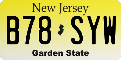 NJ license plate B78SYW