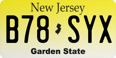NJ license plate B78SYX