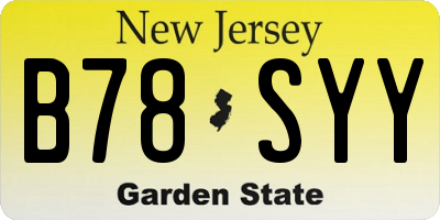 NJ license plate B78SYY