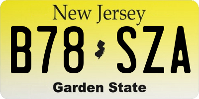 NJ license plate B78SZA