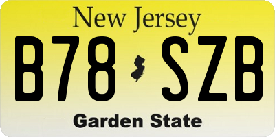 NJ license plate B78SZB