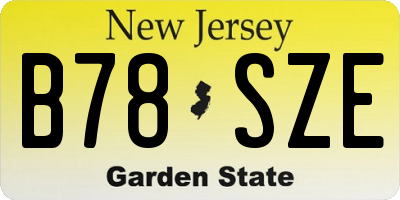 NJ license plate B78SZE