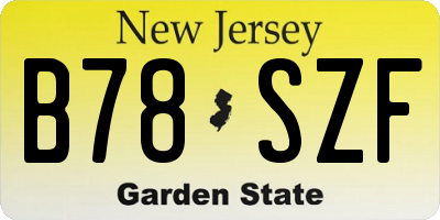 NJ license plate B78SZF