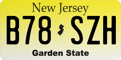 NJ license plate B78SZH