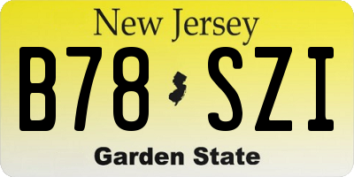NJ license plate B78SZI