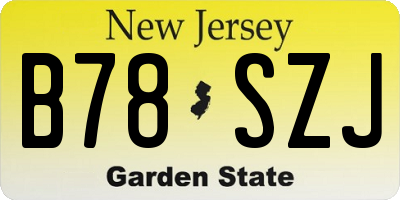 NJ license plate B78SZJ