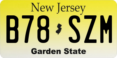 NJ license plate B78SZM