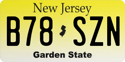 NJ license plate B78SZN