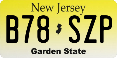 NJ license plate B78SZP