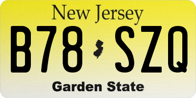 NJ license plate B78SZQ