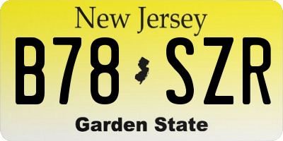 NJ license plate B78SZR
