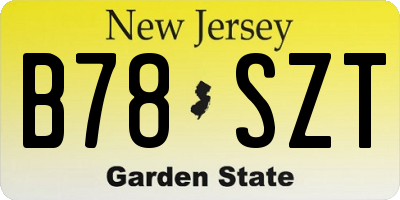 NJ license plate B78SZT