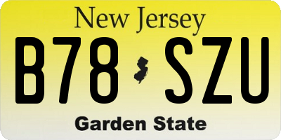 NJ license plate B78SZU