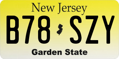 NJ license plate B78SZY