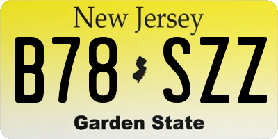 NJ license plate B78SZZ